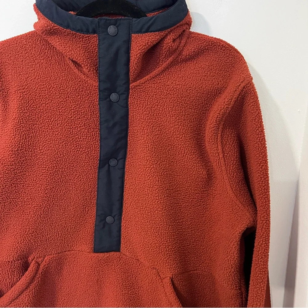The North Face Men’s Carbondale 1/4 Snap Sherpa Hoodie brandy brown Jacket